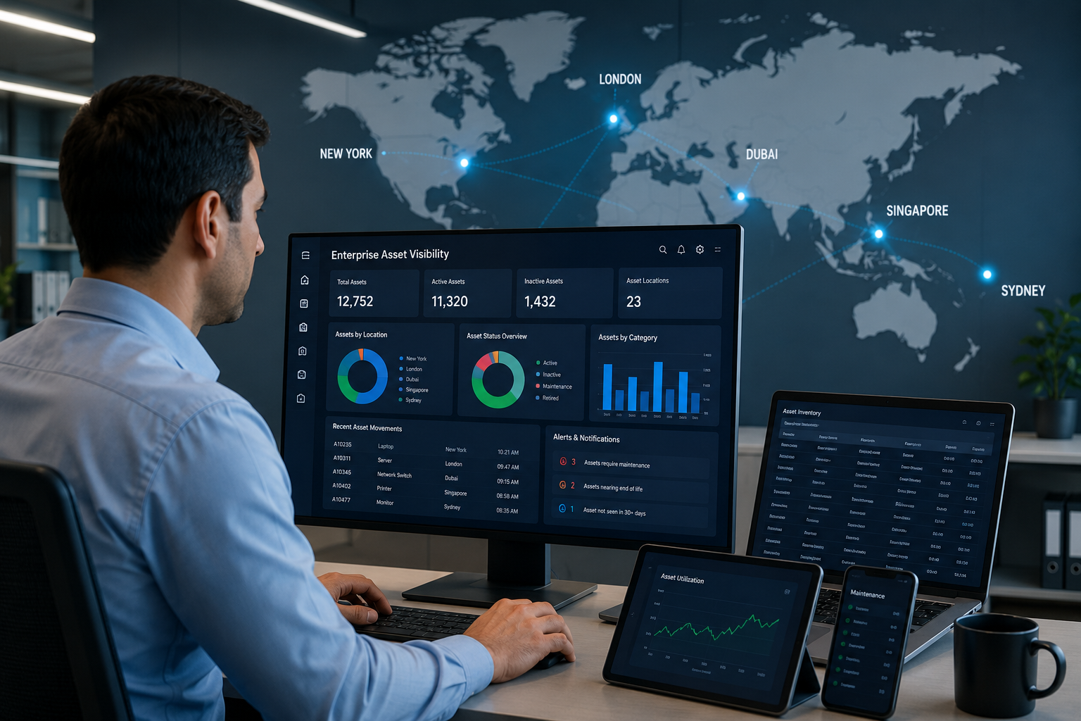 monitor assets across multiple sites